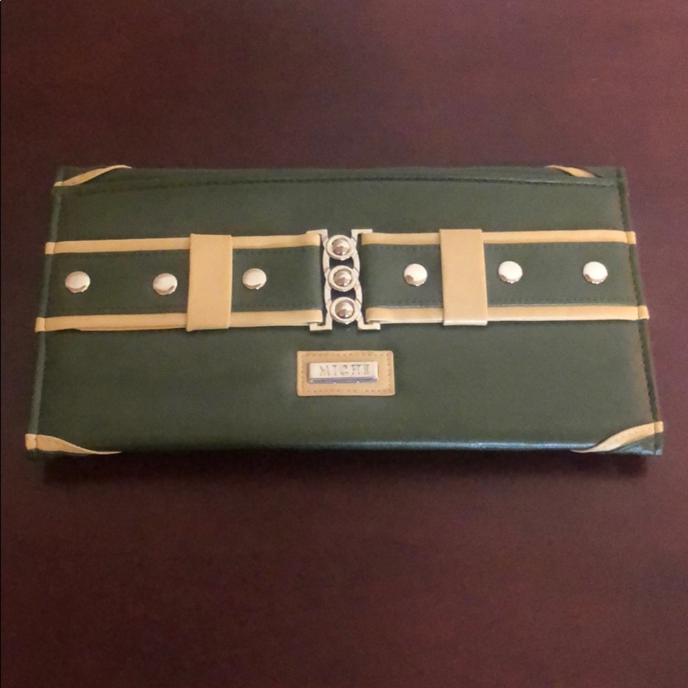 Miche green and cream purse shell